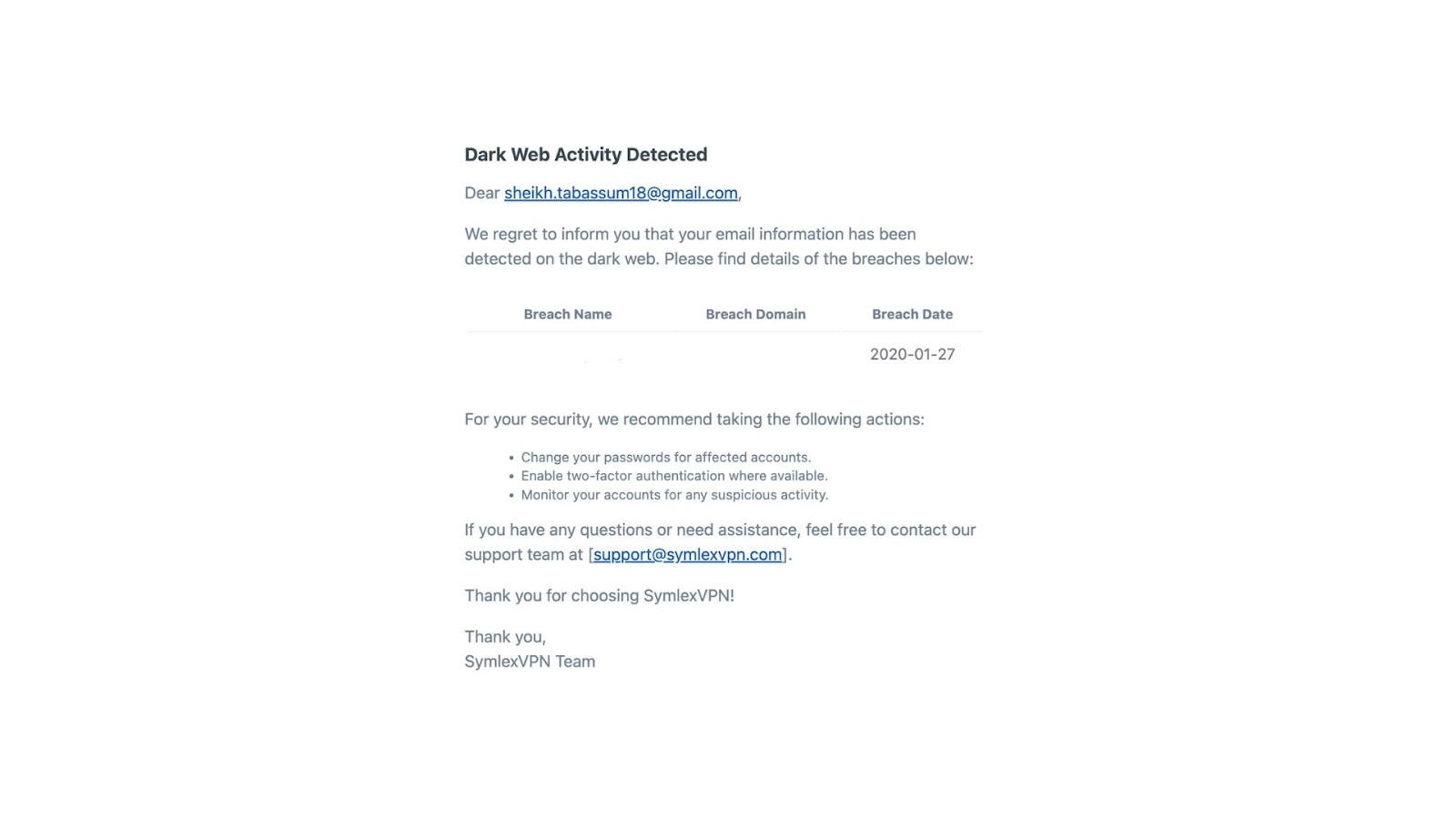 Dark Web Activity